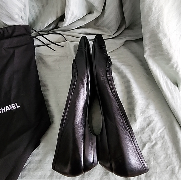 Authentic Chanel Black Ruffle ballerina ballet flats sz 41 10/10.5 - Picture 8 of 10